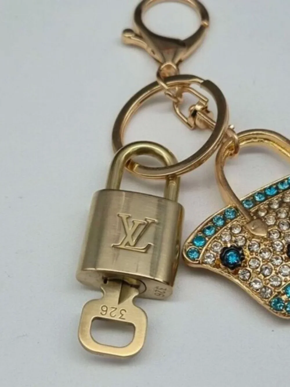 Louis Vuitton Gold Padlock 🔒 Key Set Authentic LV w/ Unbranded Bag Keychain